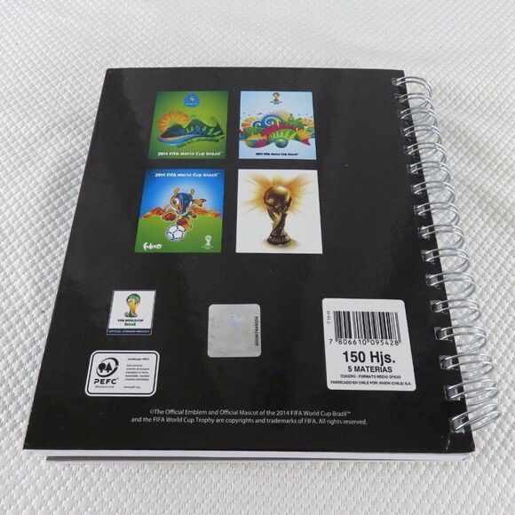 FIFA World Cup Brazil 2014 Official Emblem Futbol Notes Notebook New - Picture 2 of 11